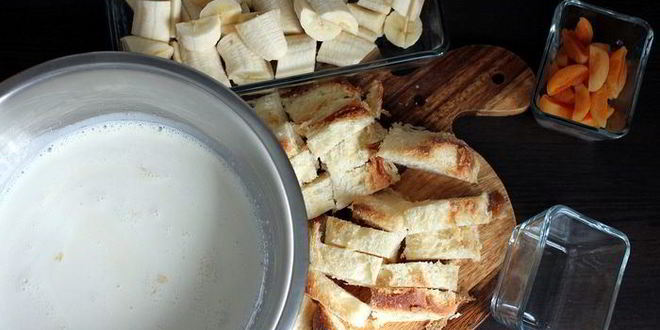 Рецепт банановый пудинг с сушеными абрикосами