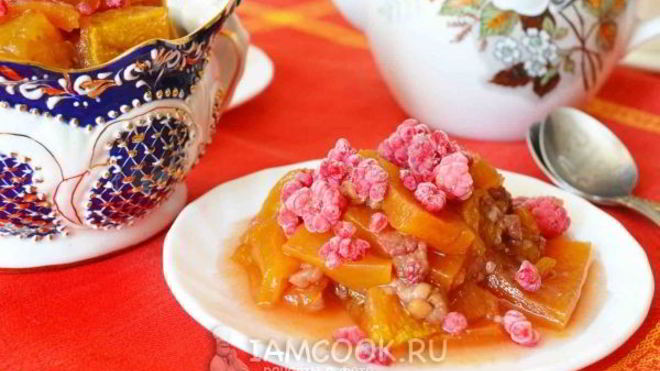 Рецепт Десерт из тыквы с малиной