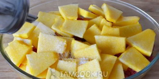 Рецепт десерт из тыквы с малиной