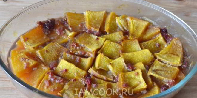 Рецепт десерт из тыквы с малиной