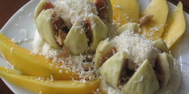 Рецепт фруктовый десерт с сыром маскарпоне