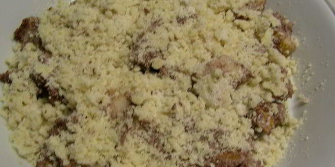 Рецепт грушево-шоколадный крамбл с миндалем