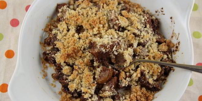 Рецепт грушево-шоколадный крамбл с миндалем
