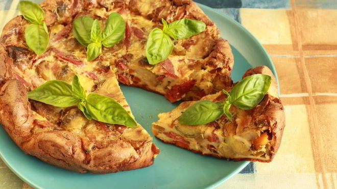 Рецепт Клафути с овощами и пражскими колбасками