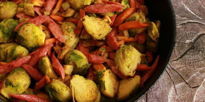 Рецепт клафути с овощами и пражскими колбасками