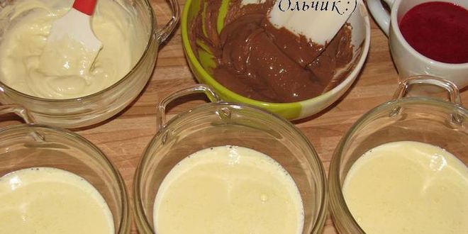 Рецепт баварский шоколадный крем с малиновым кули