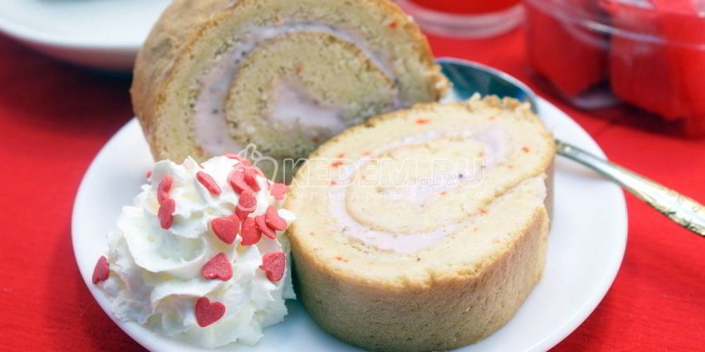 Рецепт шоколадный рулет с кремом