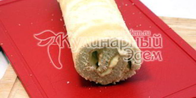 Рецепт бисквитный рулет с кремом и кокосовой стружкой