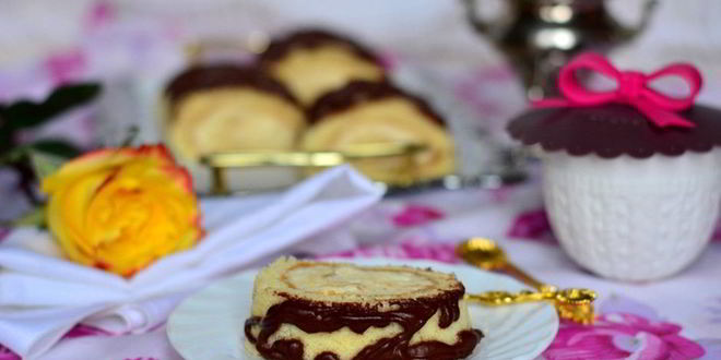 Рецепт бисквитный рулет с кремом из манки