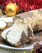 Бисквитный рулет с кремом Новогодний салют