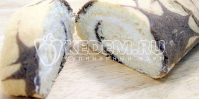 Рецепт бисквитный рулет с кремом новогодний салют