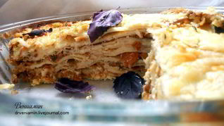Рецепт Блинная лазанья с лисичками и творожным кремом