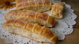 Рецепт Булочки с заварным кремом и персиком