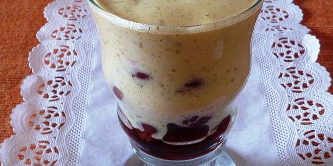 Рецепт крем сабайон с кантучини и вишней