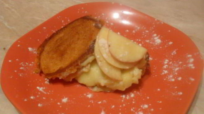 Рецепт Пудинг из булочки с кремом