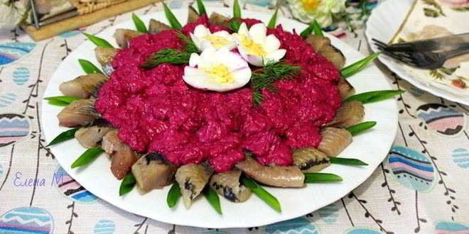 Рецепт сельдь под свекольным крем-соусом