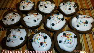 Рецепт Шоколадно-кофейные корзинки с кремом