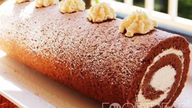 Рецепт Шоколадный рулет с кремом