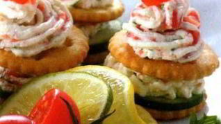 Рецепт Закуска с сырным кремом и красной икрой