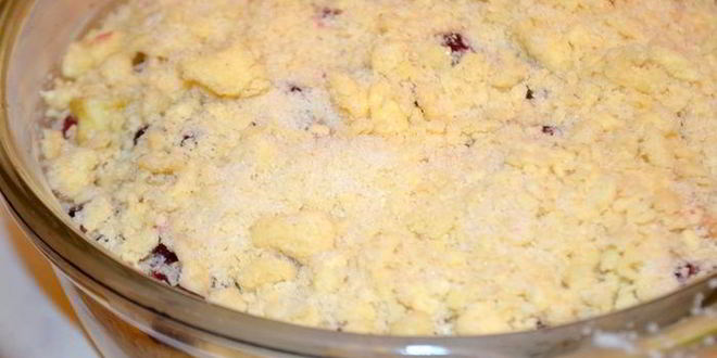 Рецепт запеченный крем из ряженки с сочной начинкой и под штрейзелем