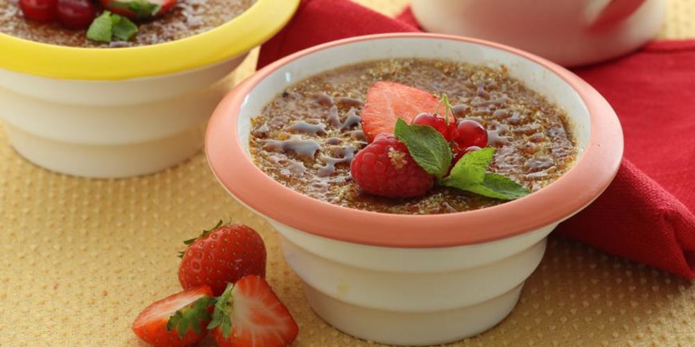 Рецепт запеченный крем из ряженки с сочной начинкой и под штрейзелем