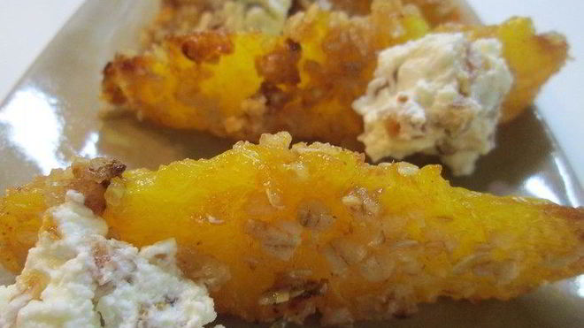 Рецепт Запеченные дольки апельсинов с творожным кремом