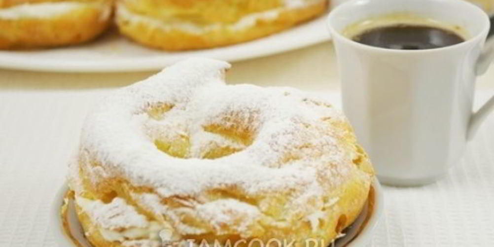 Как приготовить заварные кольца с творожным кремом