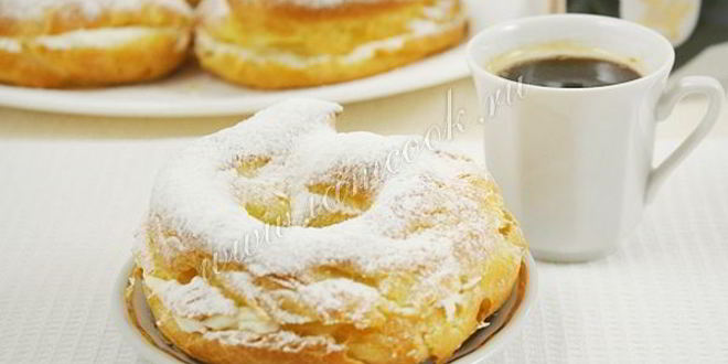 Рецепт заварные кольца с творожным кремом