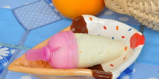 Рецепт апельсиновое мороженое с мартини