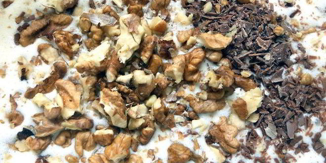 Рецепт банановое мороженое с шоколадом и грецкими орехами