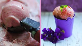 Рецепт Йогуртовое мороженое с клубникой и бананом