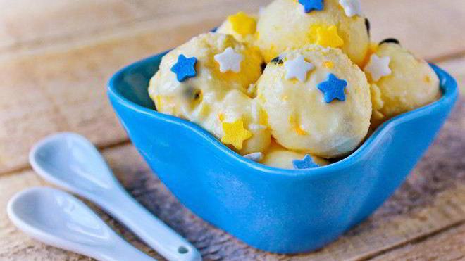 Рецепт Мандариновое мороженое с маракуйей