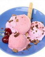 Сливочное мороженое с вишней и шоколадом