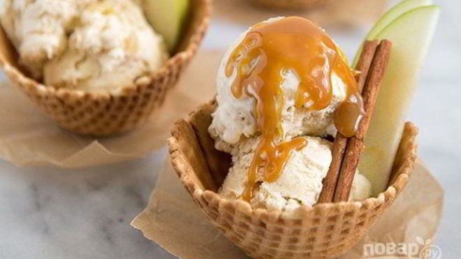 Рецепт Яблочное мороженое с корицей