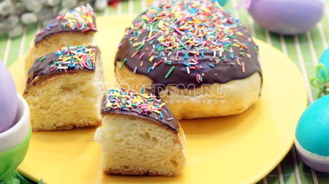 Рецепт Кулич с шоколадной глазурью