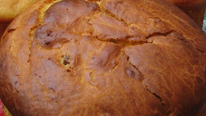 Рецепт Пасхальный кулич на опаре с орехами