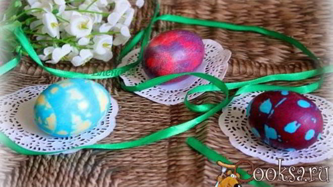 Рецепт Пасхальные яйца, три способа окрашивания