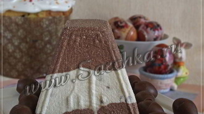 Рецепт Полосатая шоколадная пасха