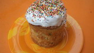 Рецепт Заварной кулич с вяленой вишней