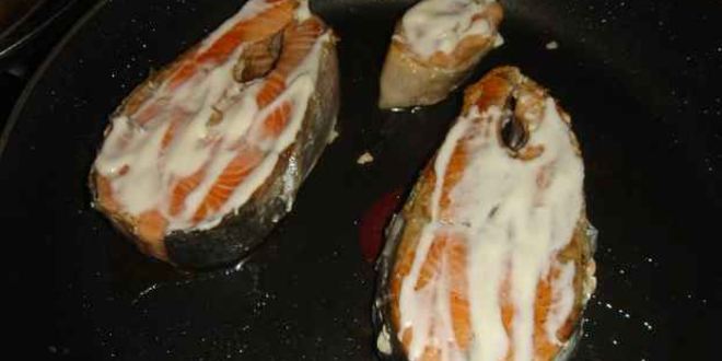 Рецепт семга жареная и десерт