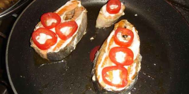 Рецепт семга жареная и десерт