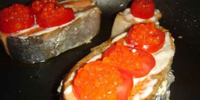 Рецепт семга жареная и десерт