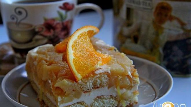 Рецепт Сливочный десерт с фруктами