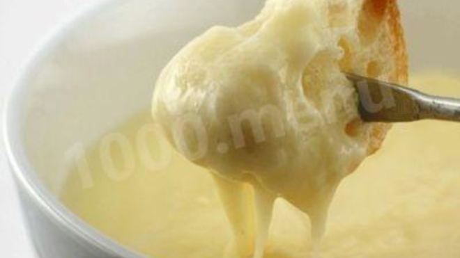 Рецепт Сырное фондю без вина