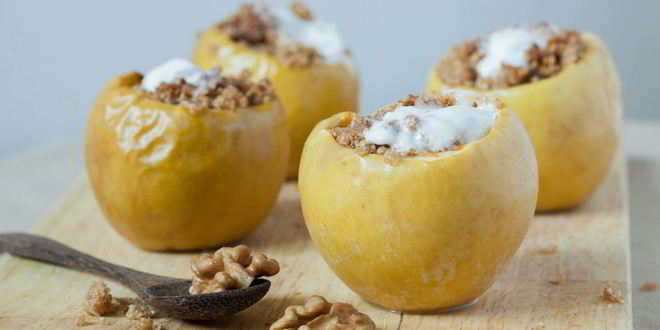 Рецепт яблоки, фаршированные овсянкой