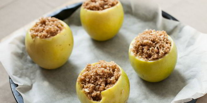 Рецепт яблоки, фаршированные овсянкой