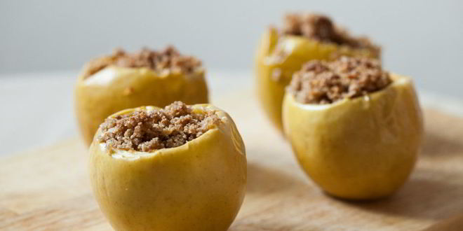 Рецепт яблоки, фаршированные овсянкой