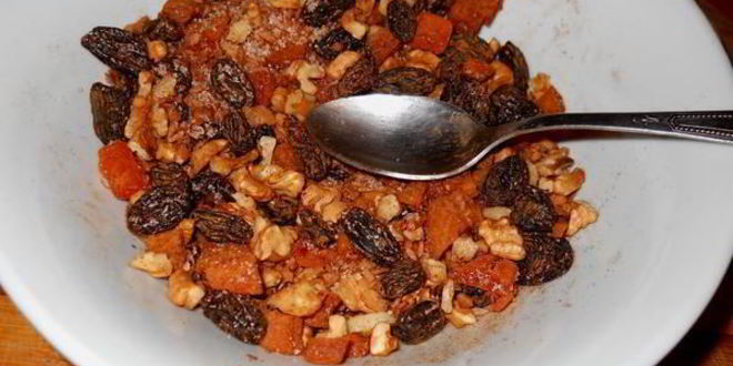 Рецепт запеченные яблоки с сухофруктами и орехами