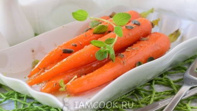 Рецепт Гарнир из глазированной моркови с тимьяном