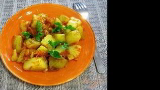 Рецепт Гарнир из картофеля, моркови и лука